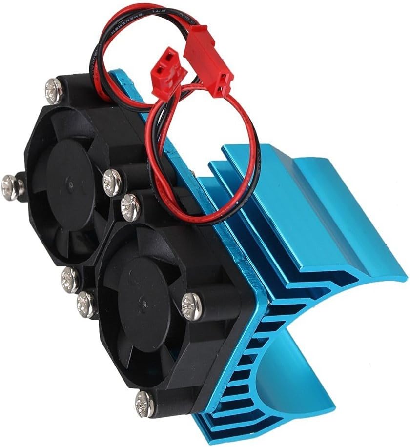 Yiguo Blue N10107 Aluminum Alloy plastic 540 550 Motor heatsink with 2 Cooling Fans for RC 1:10 Car