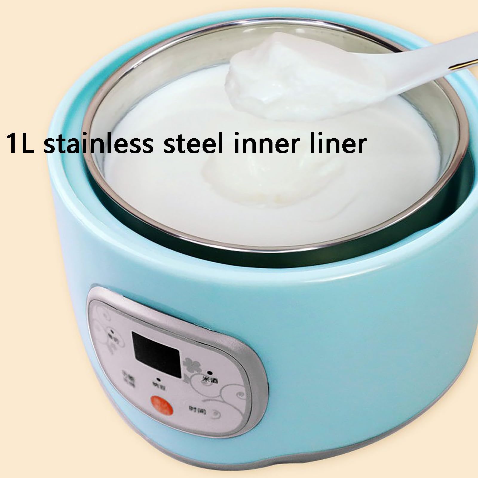 Yaourtière 3 en 1, pour Préparer du Yaourt Maison, Minuterie Réglable, Facile À Nettoyer, Capacité de 1 Litre, Idéale pour Un Usage Domestique