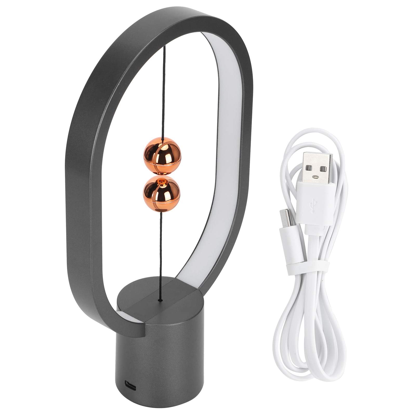Heng Balance Lamp, Magnetic Balance Lamp Lampada da Scrivania Moderna Lampada da Tavolo a LED Alimentata Tramite USB Lampada in Plastica Camera da Letto Comodino Luce Notturna, Luce Soffusa per