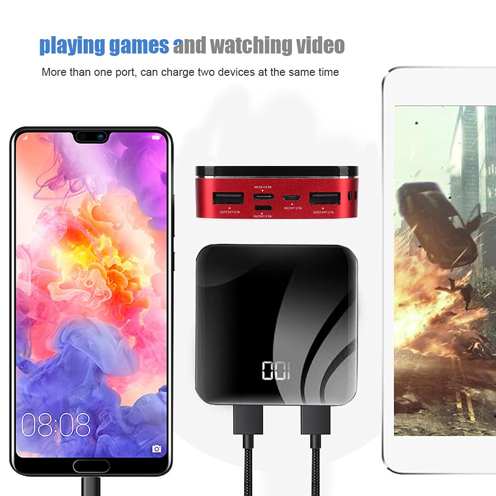 8000mAh Power Bank con Pantalla LED, Rojo (Rojo)