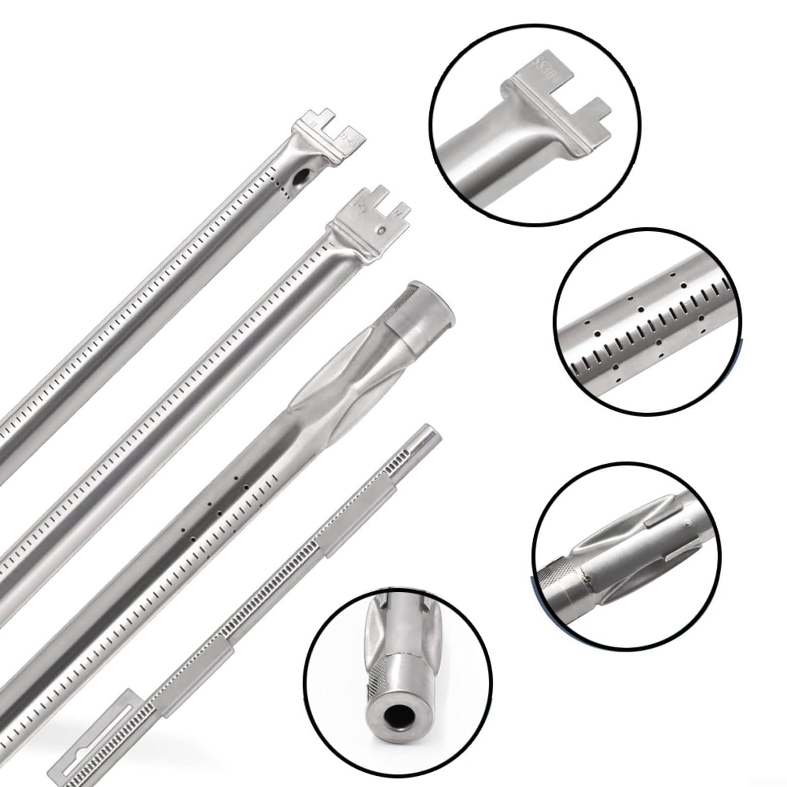 7636 per aromatizzatore per barre con bruciatore grill 69787, barbecue in metallo per parti di ricambio II ed E/S 310 315 320 330 barbecue a gas, set di 1 bruciatore e 5 per barre (B)