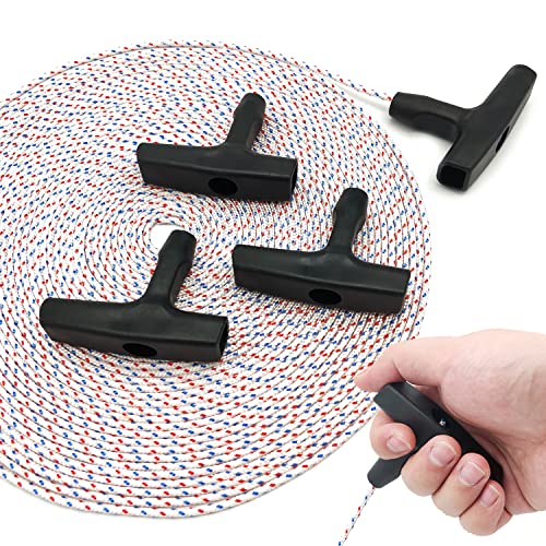 Cuerda De Arranque De Retroceso de 15 Metros ø3 mm, 4 manijas Mango Arranque Retroceso, Cuerda Arranque Cortacesped De Retroceso Adecuada para cortadoras de césped, cortadoras de Motosierra