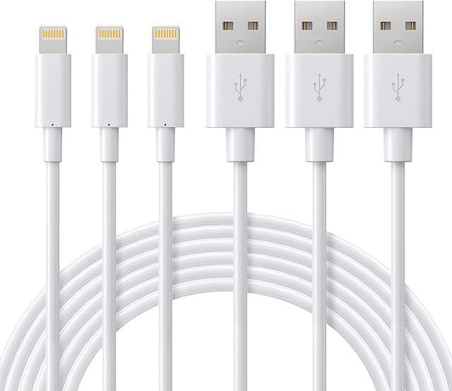 ilikable 3 Pack 2M iPhone Charger Cable for iPhone 14 13 12 11 SE X Xs XR 8 7 6 5 Series and iPad mini Pro Air Series, Airpods, Lightning to USB A Cord Lead Wire Support Fast Charging, 6.6FT, White