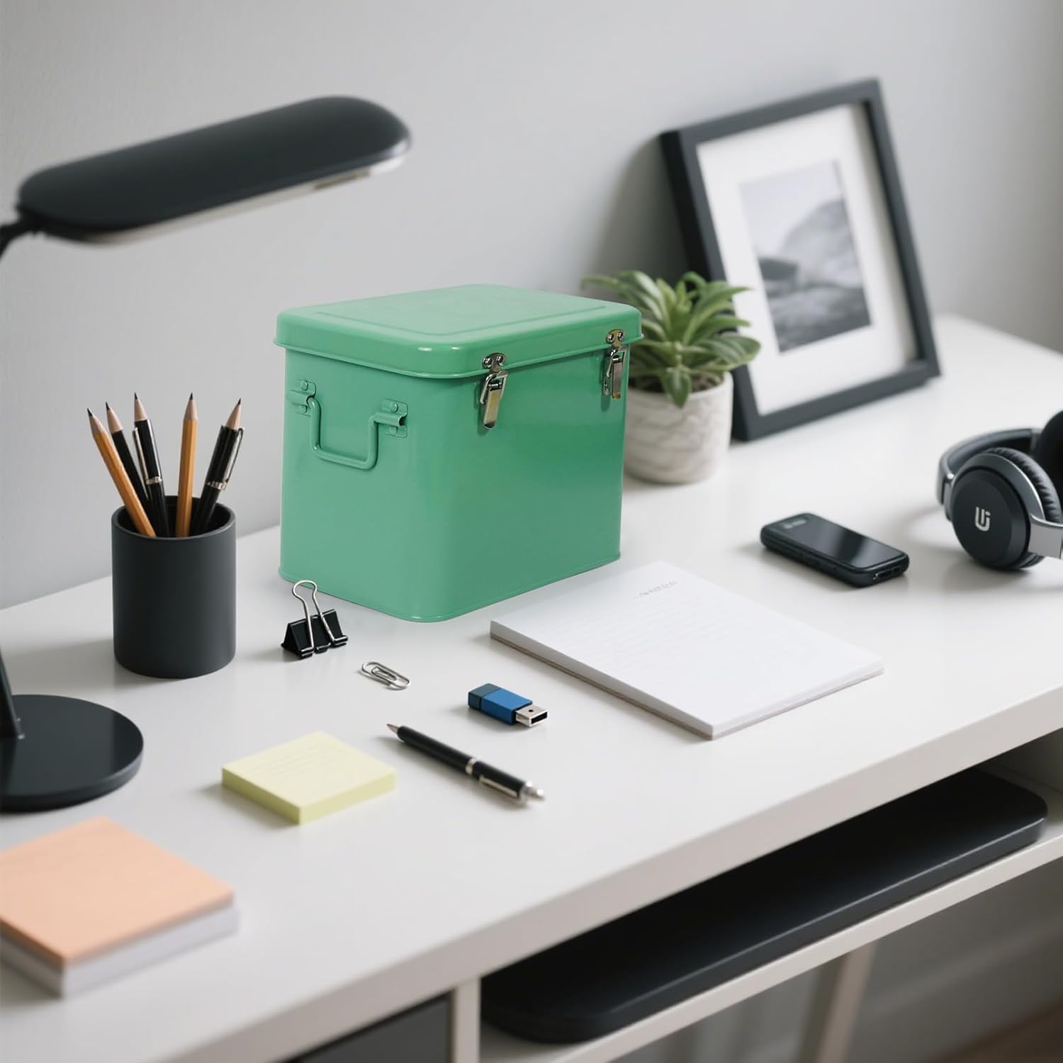 Luwint Seed Storage Organizer, Metal Saving Box Container with Removable Tray, Small Storage Box with Lid for Seeds, Keepsakes, Mini Tools