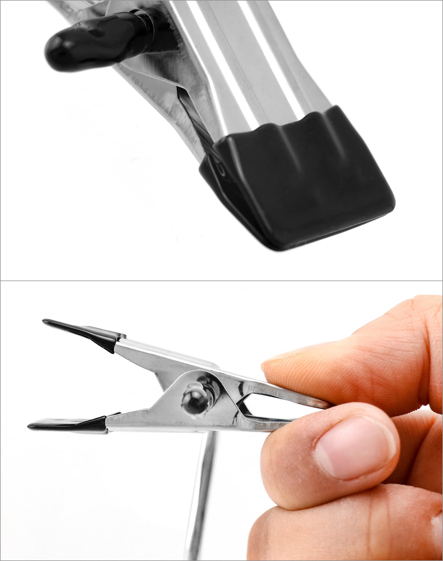 QWORK® 40 Pezzi Appendini con Oinze Anti Scivolo, Grucce Appendiabiti in Acciaio Inox con Pinze per Viaggi, Armadio, Pantaloni, Scarpe, Asciugamano