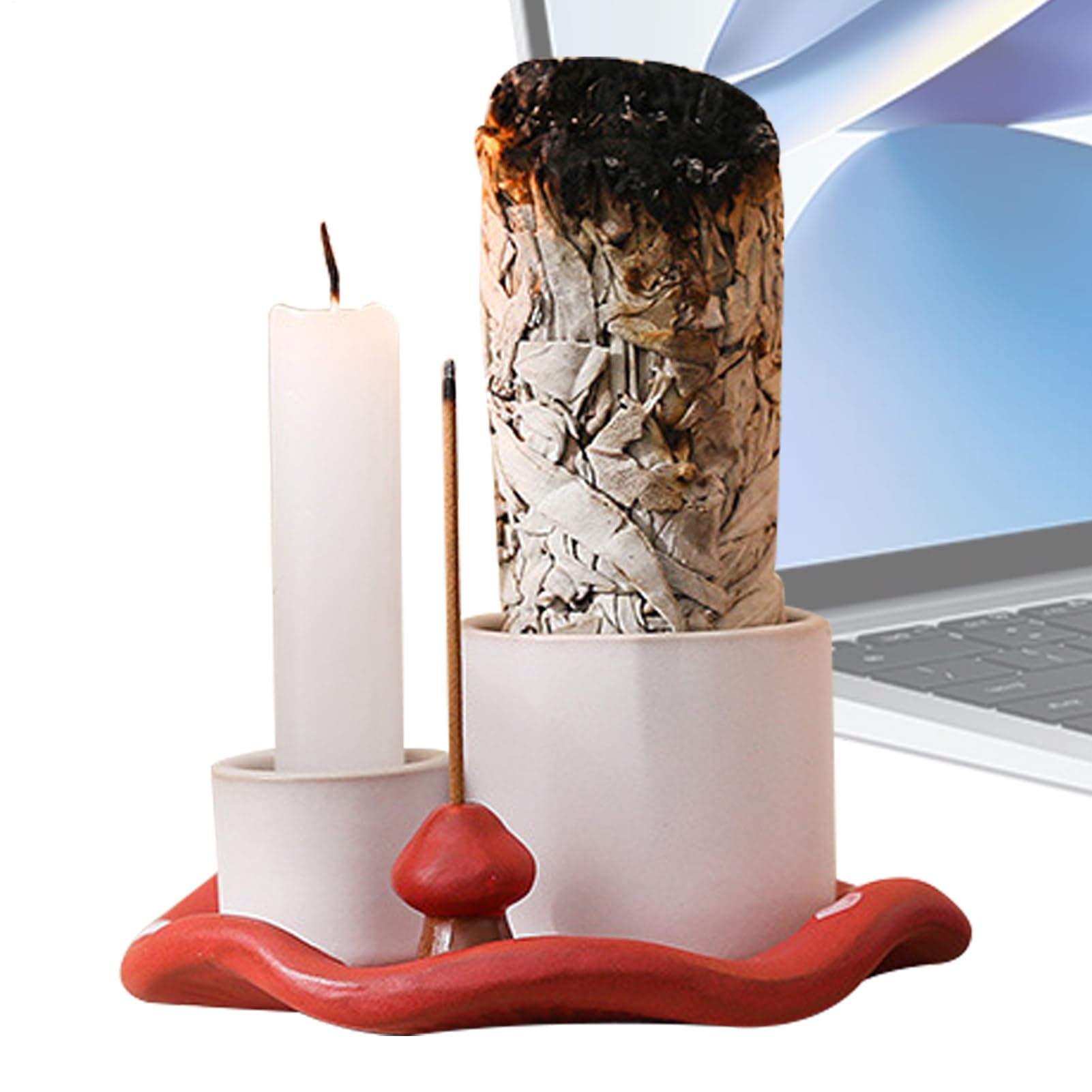 Porte-encens anti-cendres, bol en céramique décoratif pour le salon