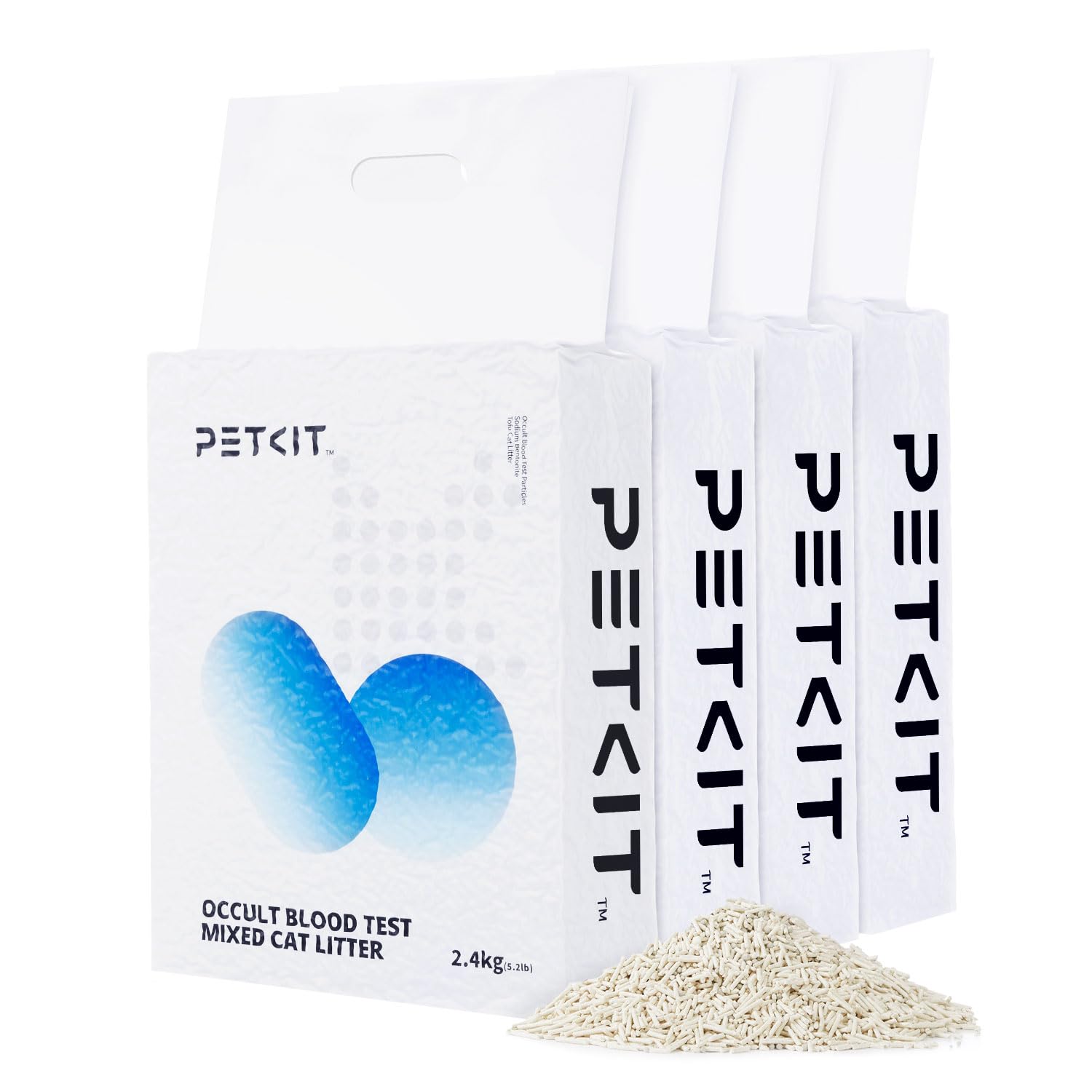 PETKIT 2024 New Occult Blood Monitoring Cat Litter, Mixed Tofu Bentonite Cat Litter, Ultra Absorbent Clumping Cat Litter, Odor Control and Dust Free
