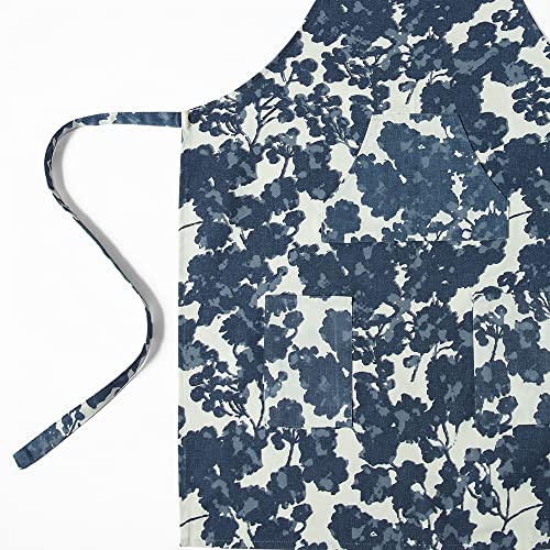 Image of HPD Half Price Drapes Aprons for Men Women with Large Pockets Adjustable Unisex PRTW-D48-AP Fleur Printed Cotton, 27 X 34 Inch, Fleur Blue