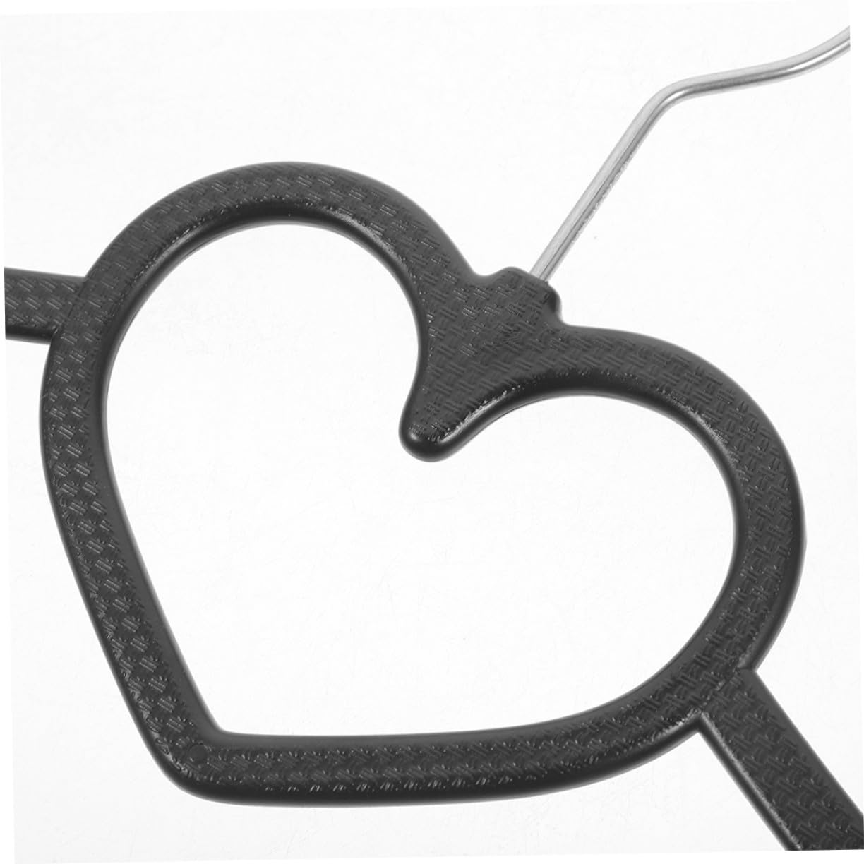 Grucce a Cuore Nere in Plastica 20 Pezzi Antiscivolo | Riutilizzabili, Design Moderno e Sottile, Formato 40x23x0, 6 per Ordine Pratico