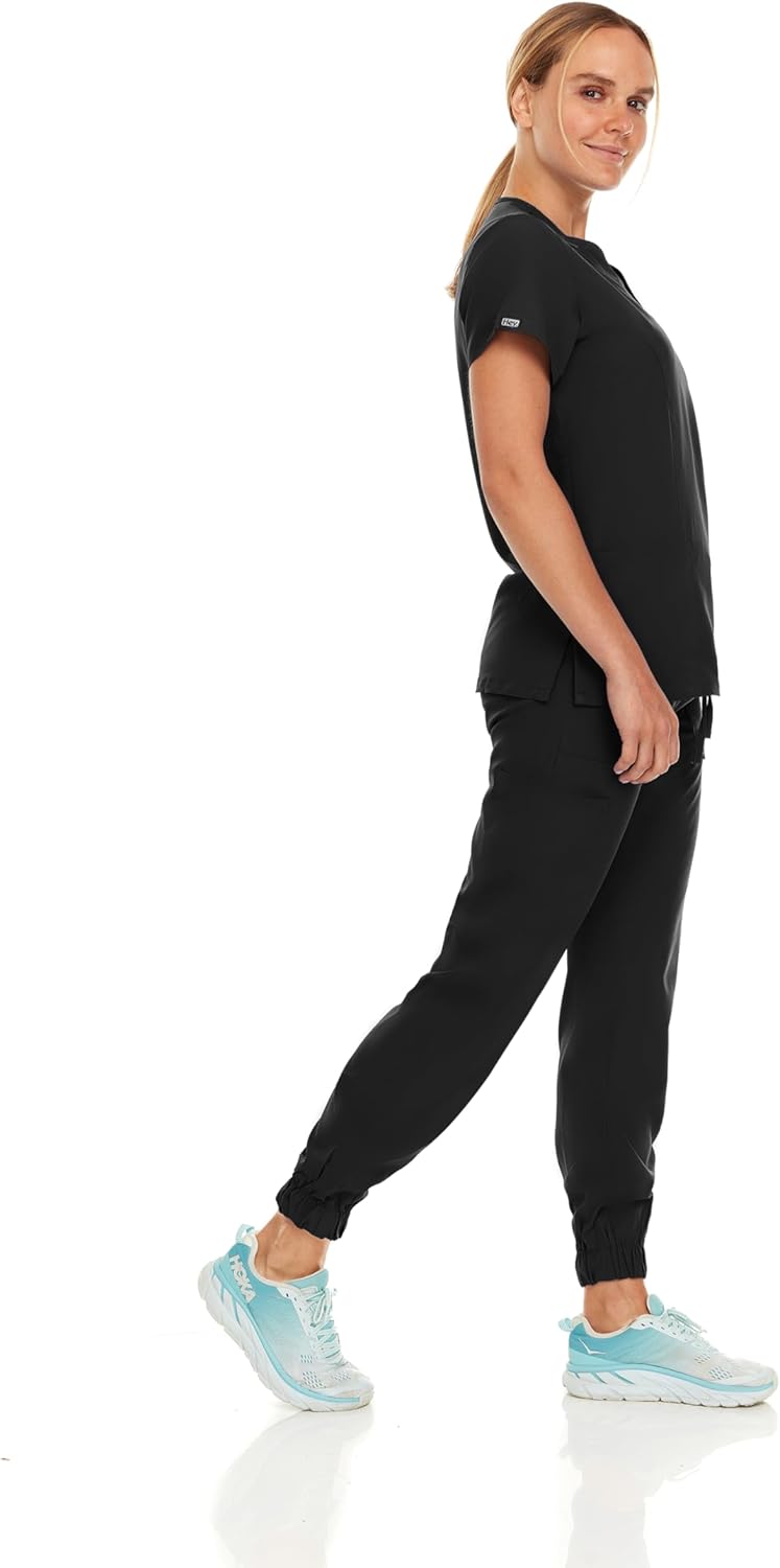 Hey Collection Womens Stretch V-Neck Jogger Scrubs Set, Medical Nursing Tops with Four Pocket Pants - Image 2
