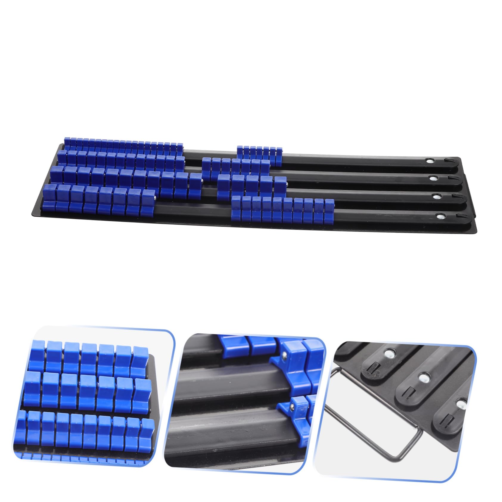 LIFKOME Organizador de Cocina para Caja de Herramientas Soporte de Manguitos de Hierro y Abs, Compatible Llaves 1/2 3/8 y 1/4, Diseño Flexible y Compacto