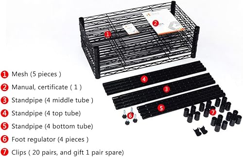 Miniatura 6 de USUN 21.6 pulgadas de largo x 11.8 pulgadas de ancho x 59 pulgadas de alto, estantería de pie de 5 capas, estante de almacenamiento de metal,