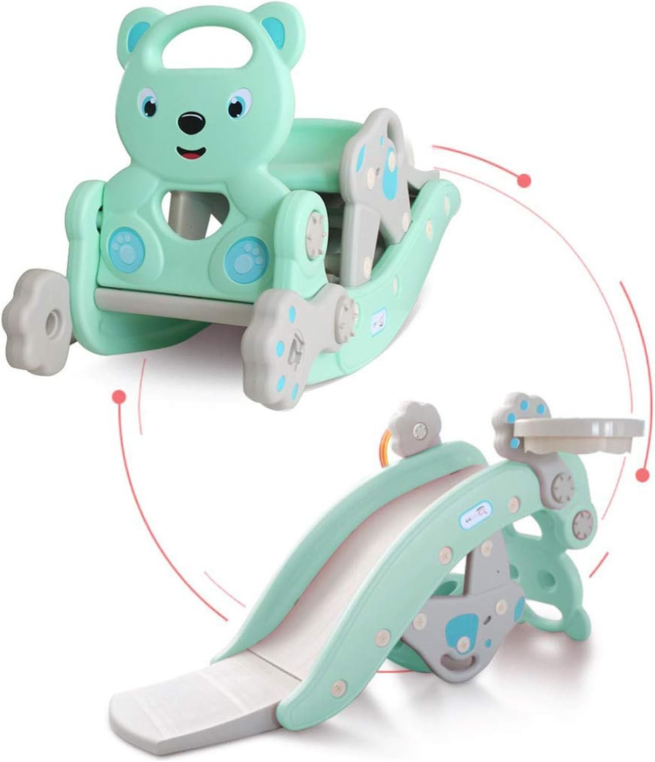COIL Tobogán De Jardín Para Niños De 1 A 6 Años – Independiente Con Pasamanos, Plástico Resistente A La Intemperie – Fácil Montaje Y Plegable – Medidas 147x64x85 Cm