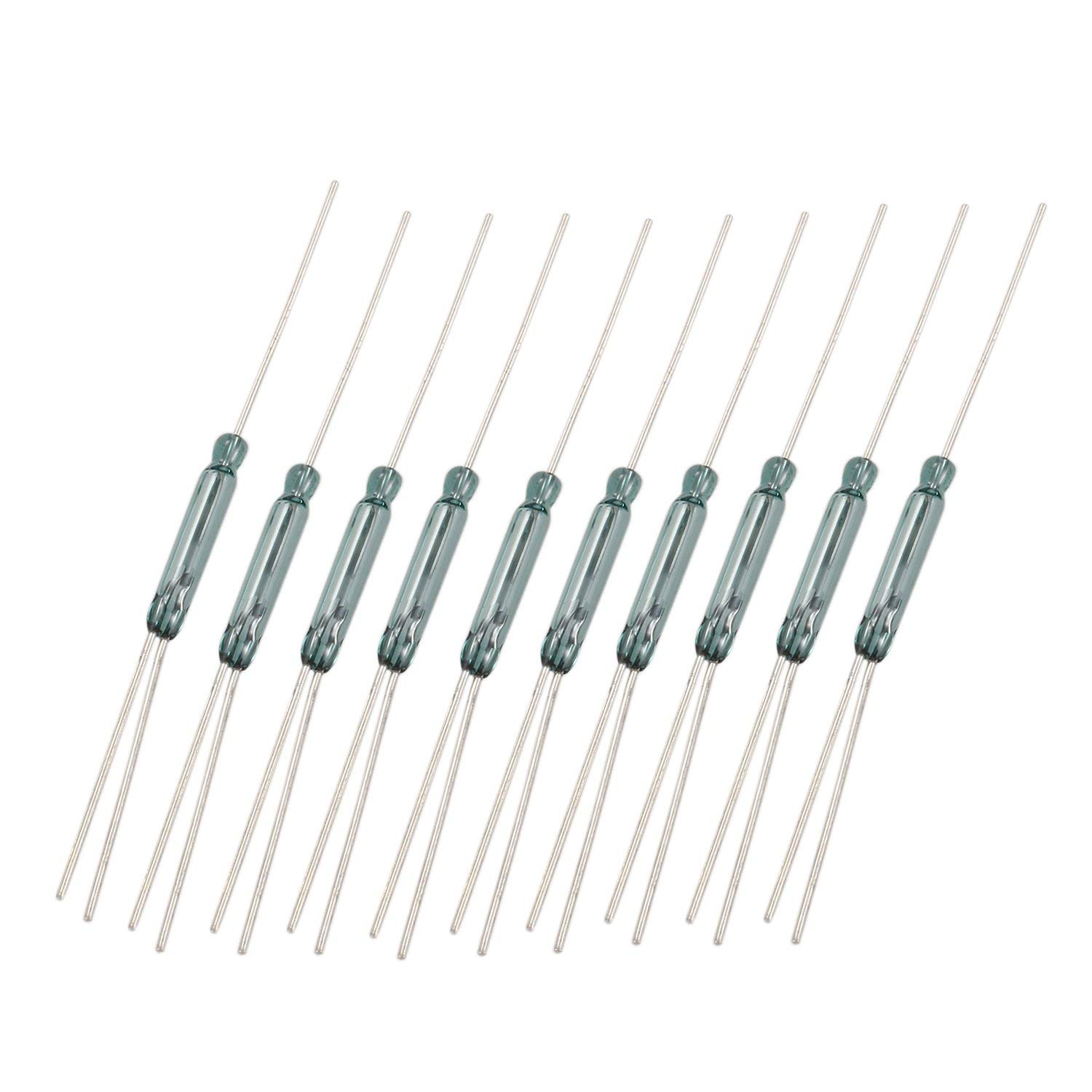 10 Reed-Magnetschalter SPDT – RI-90, 2,5x14mm, Silber, Für Sensorik & Schaltungen, 3-polig