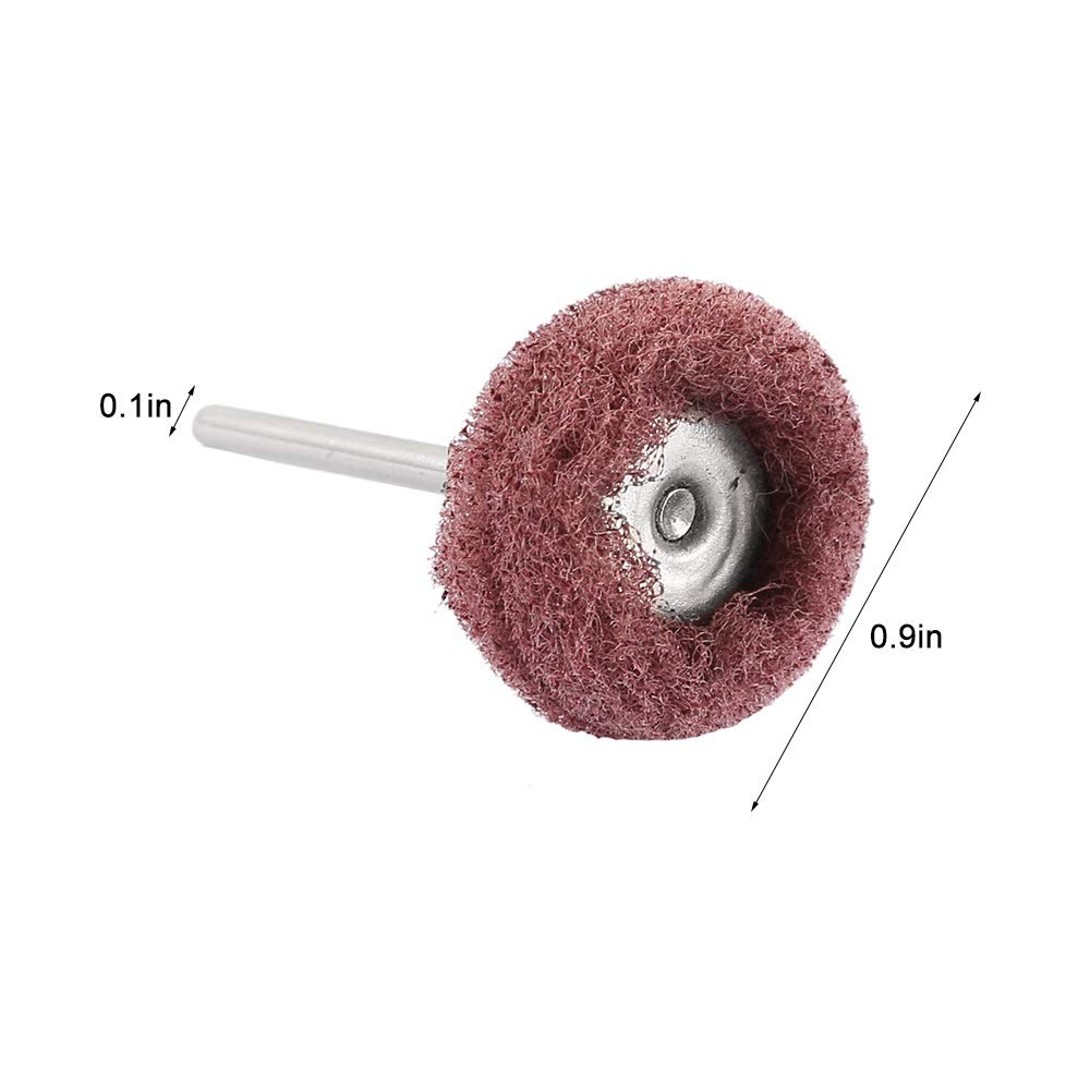 Herramientas de pulido abrasivo 100pcs Estropajo cepillo de nylon abrasivo cepillo de fibra de molienda de lijado cabezal pulidor pulido rueda de Accesorios Herramientas