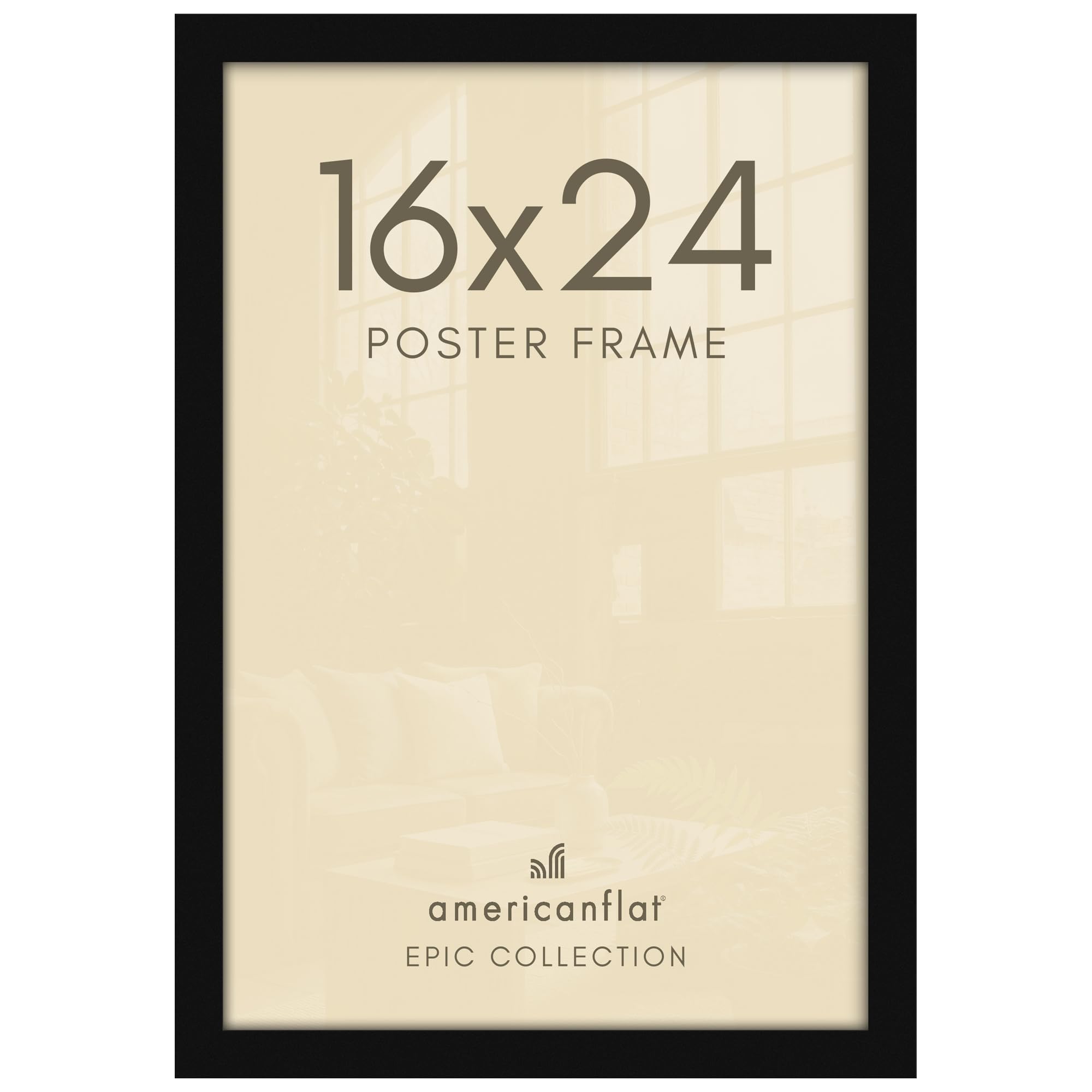 Americanflat 16x24 Poster Frame - Engineered Wood - Black