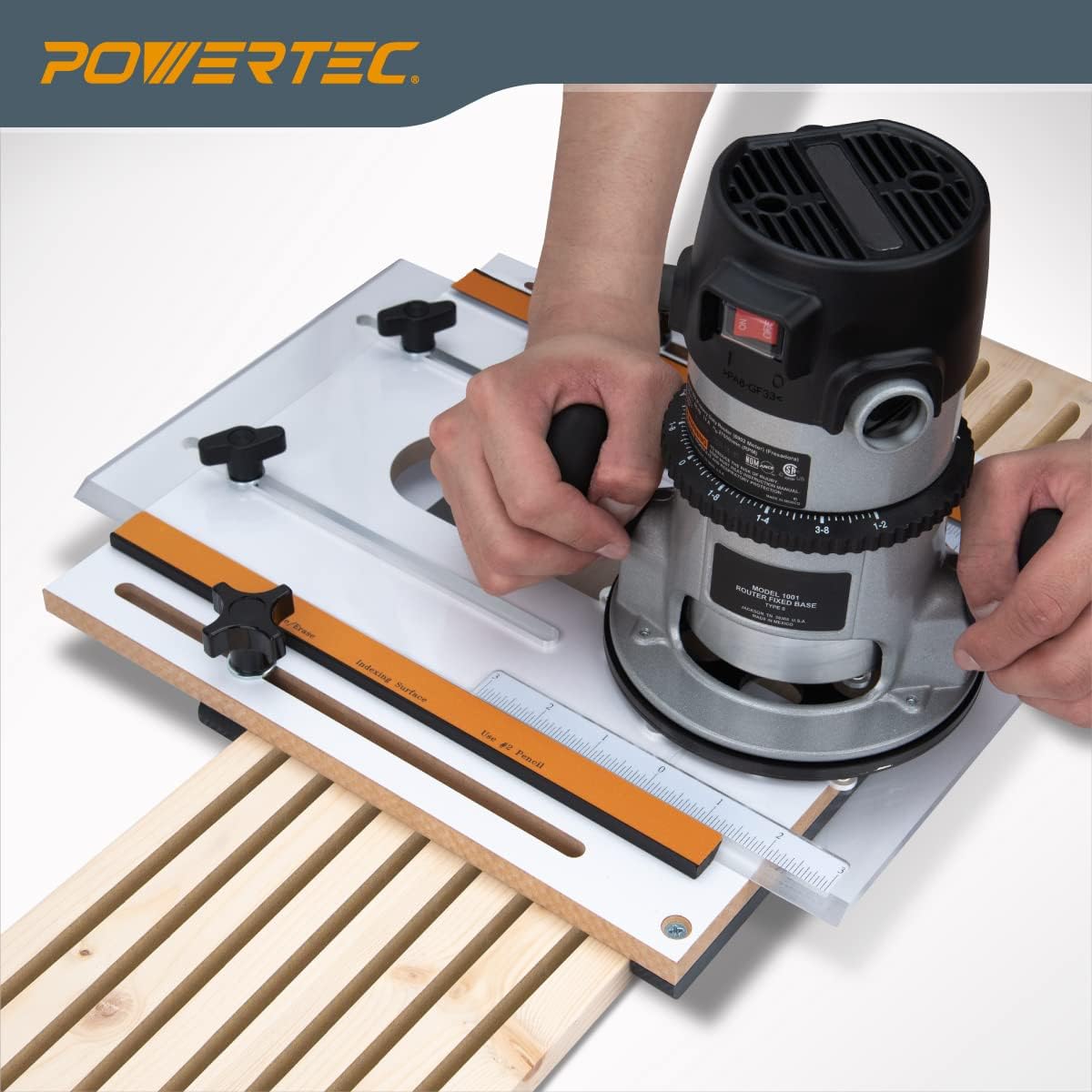 POWERTEC 71399 Router Fluting Jig, Router Jig for Precise Flutes, Router Table Accessories - - 
