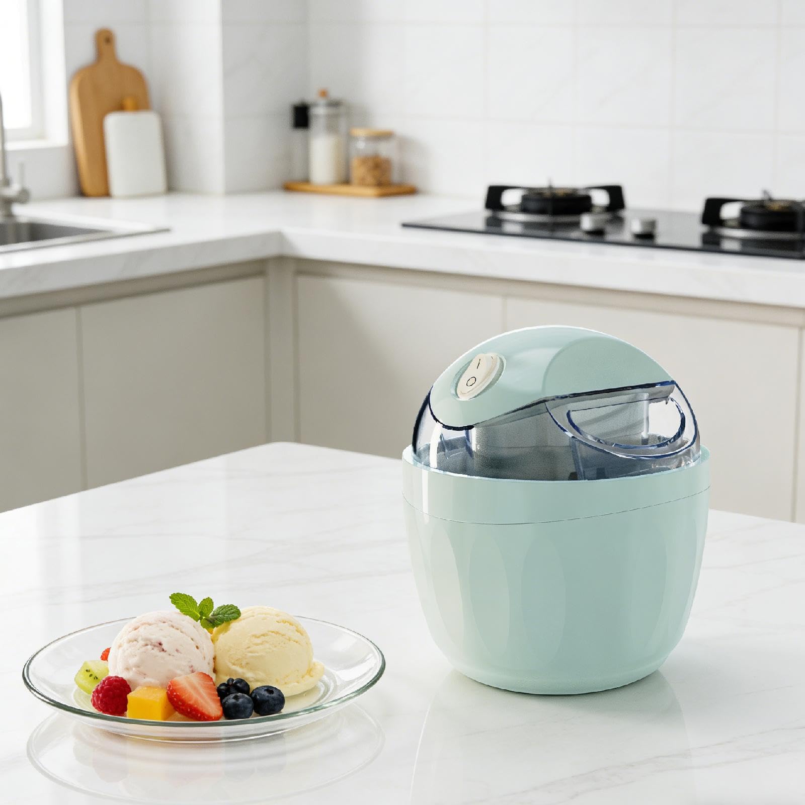 Yaourt Machine à Glace Instantanée Appareil Mini Électrique pour Sorbet Machine à Smoothie Familiale Machine à Granité Petite Taille Adaptée Bureau et, Bleu