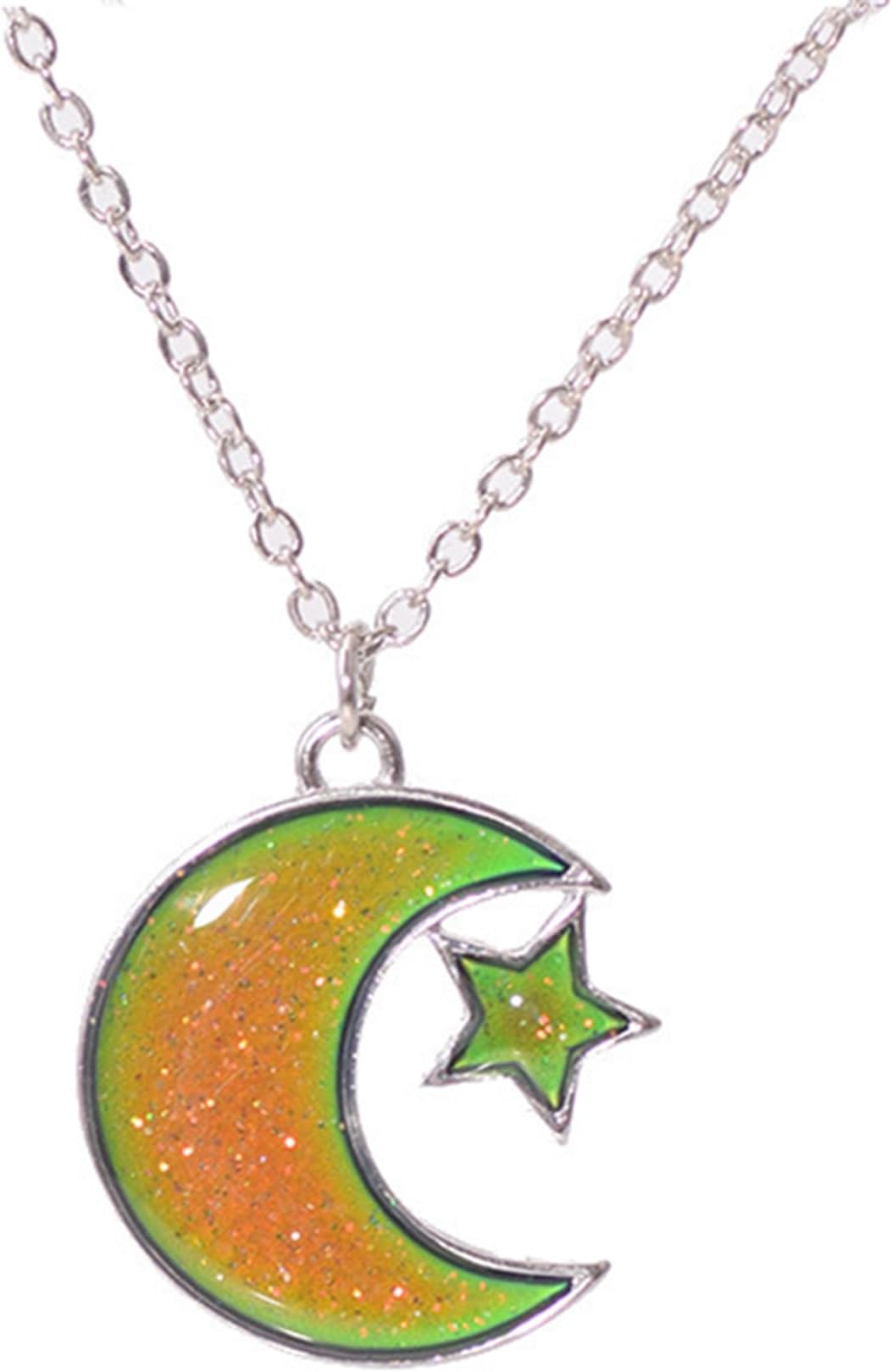 Temperature Sensing Color Changing Pendant Necklace Love Heart Butterfly Turtle Dolphin Moon Star Mood Necklace for Girl Women Gift