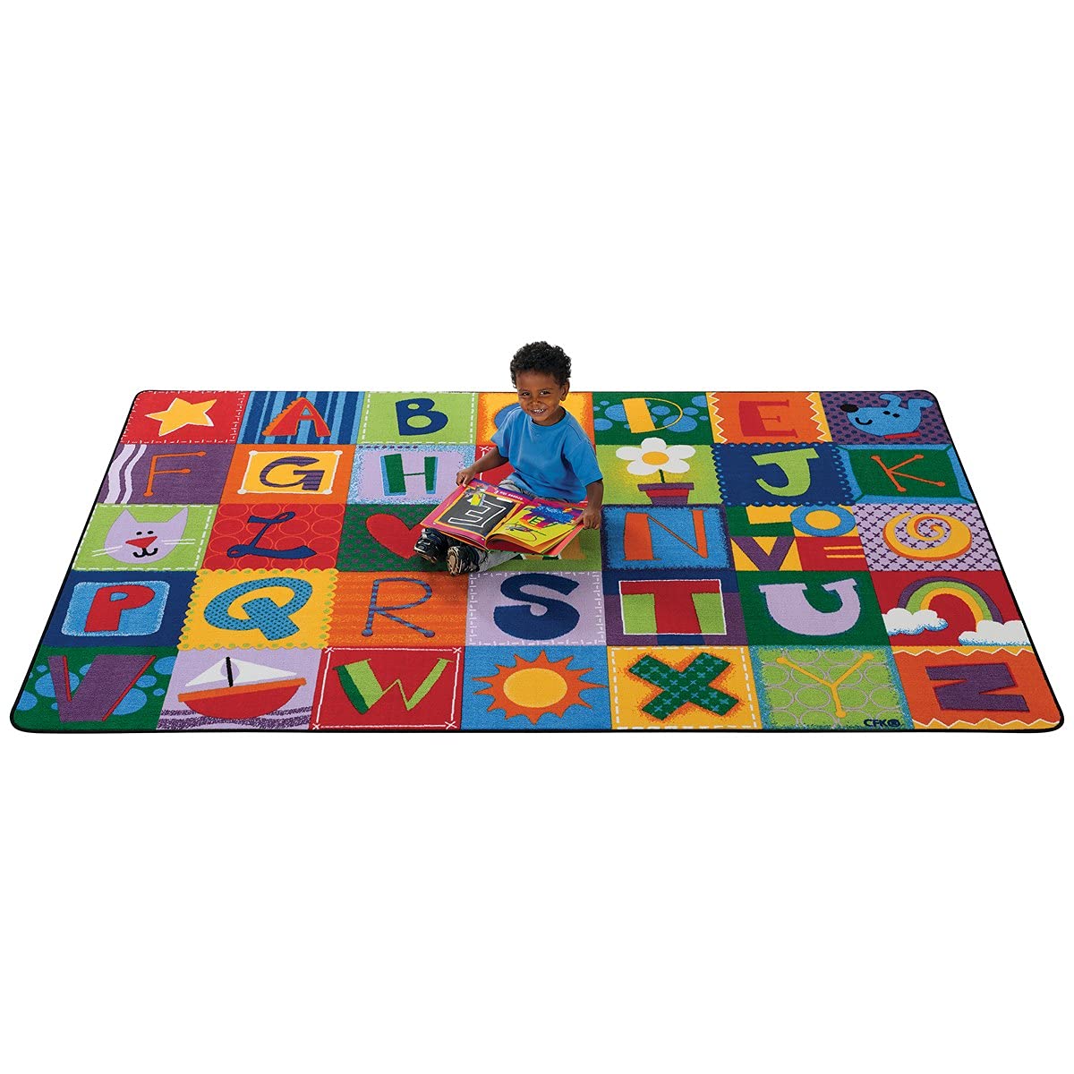 Joy Carpets Read and Learn Area Rug in Color Multi, 5'4