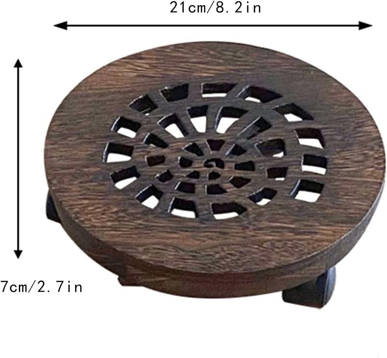 Wooden Vase Base Plant Caddy with Easy Moving Caster Wheels Movable Planter Dolly Trolley Tray Pallet Outdoor Indoor Tree Flower Stand Planter Wooden Vase Stand (Color : B, Size : 21cm)