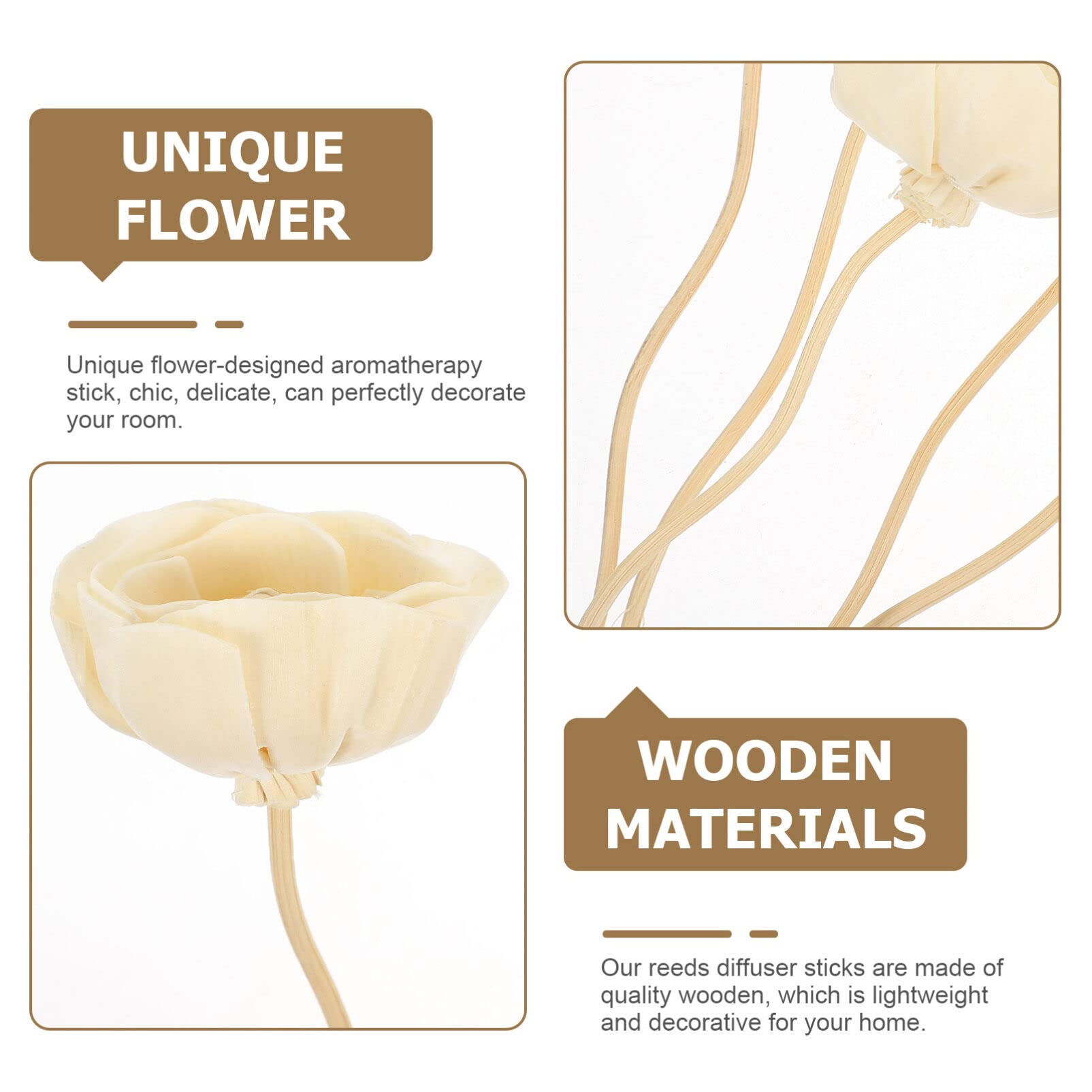 SEWACC 10pcs Flower Sticks for Diffuser Natural Fragrance Diffuser Refills for Home Decor and Spa for Living Room Bedroom Kitchen