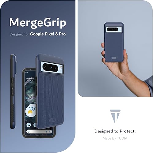 Vista 15 de TUDIA MergeGrip - Funda para Google Pixel 7a 2023, [probada en caídas de grado militar] borde elevado para protección de pantalla y cámara, doble