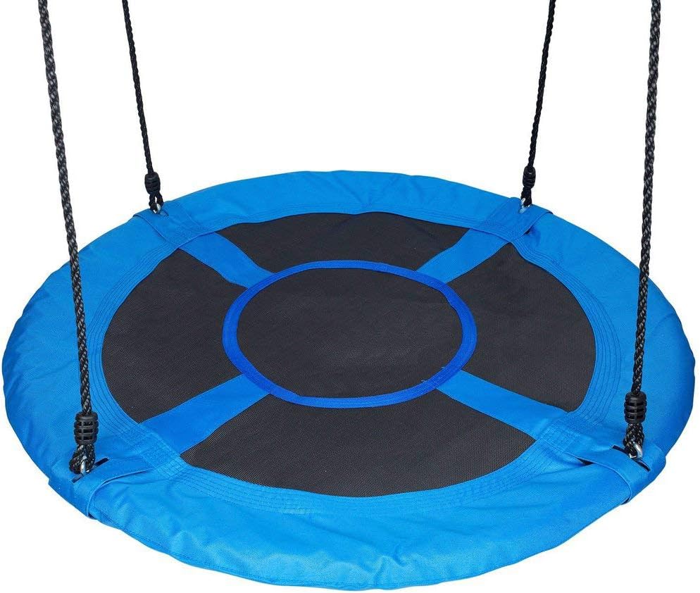 Giant 40" Saucer Nest Tree Swing, 900D Oxford Fabric, Steel Frame, Simple Installation (Blue/Black)