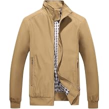 Cocila Mens Fashion Business Solid Stand Collar Leisure Large Zipper Jacket Jackets Coats Men Canada Weather Gear Lightweight UK Black Waterproof Bomber