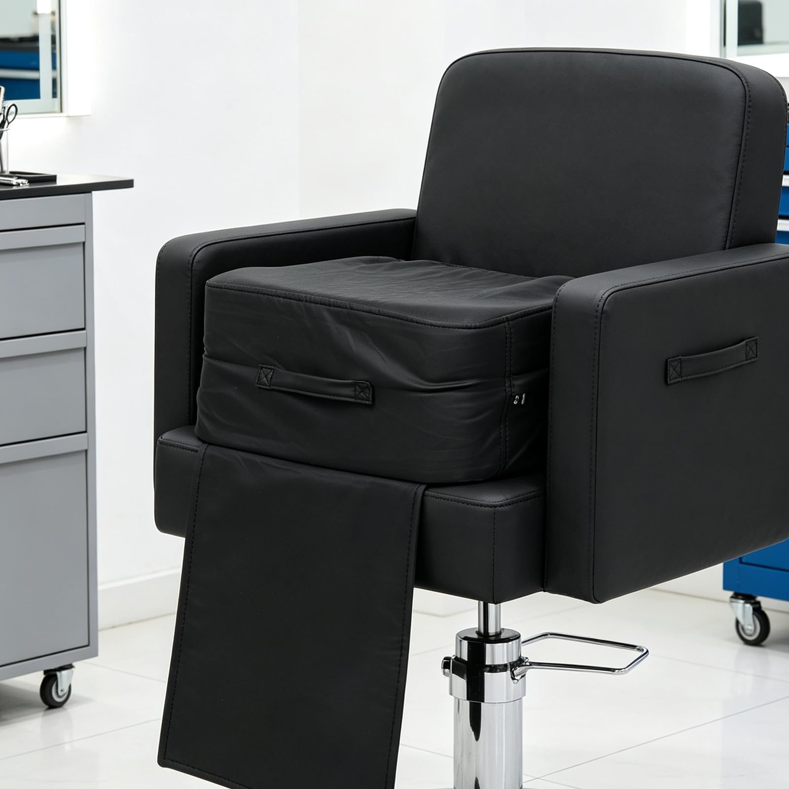 Rehausseur de Chaise de Barbier pour Garçon Fille, Noir, 40x30x17 CM