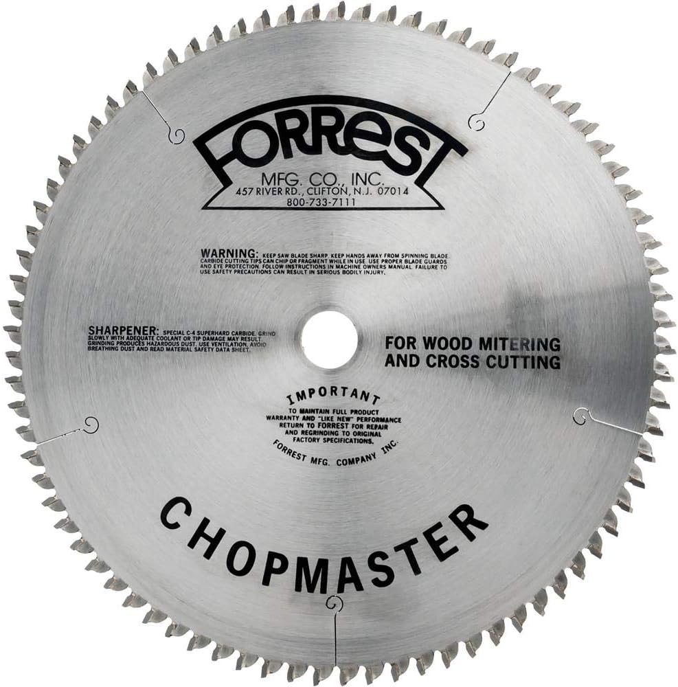 Forrest CM12806115 Chopmaster 12-Inch 80-tooth ATB Miter Saw Blade with 1-Inch Arbor