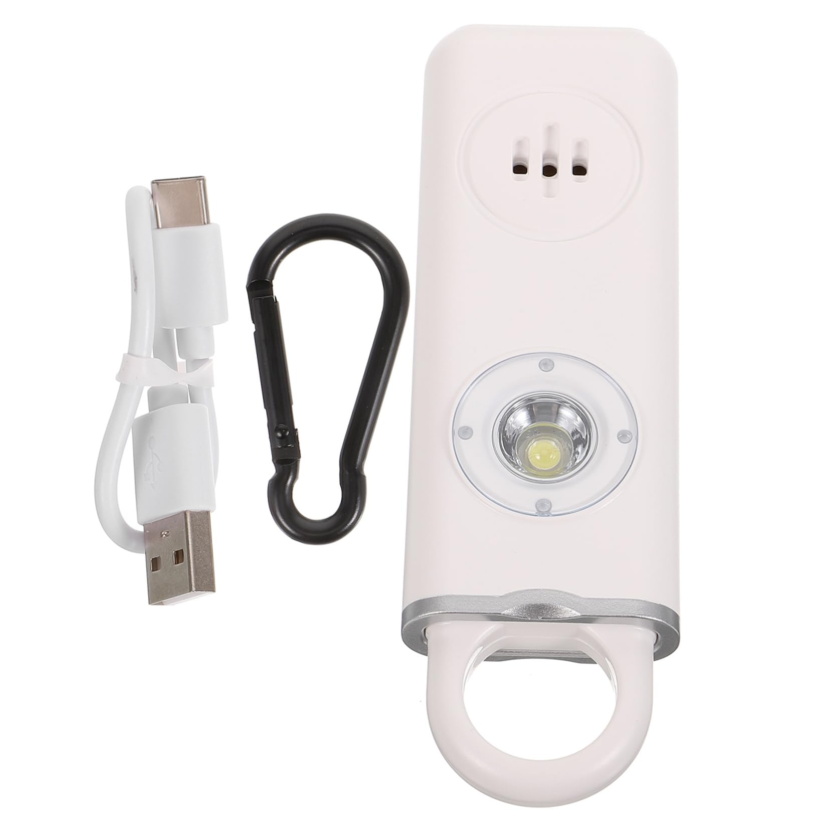 Beaupretty Allarme Personale Ricaricabile con LED Dispositivo Sicurezza Portachiavi per Quotidiana Compatto e Facile per Anziani