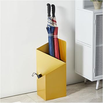LaseVe Umbrella Stand, Umbrella Holder with Drip Tray Umbrella Stands Modern Simplicity Home Double Layer Umbrella Organizer for Hallway, Office, Porchand Door EntrancesColorYellow