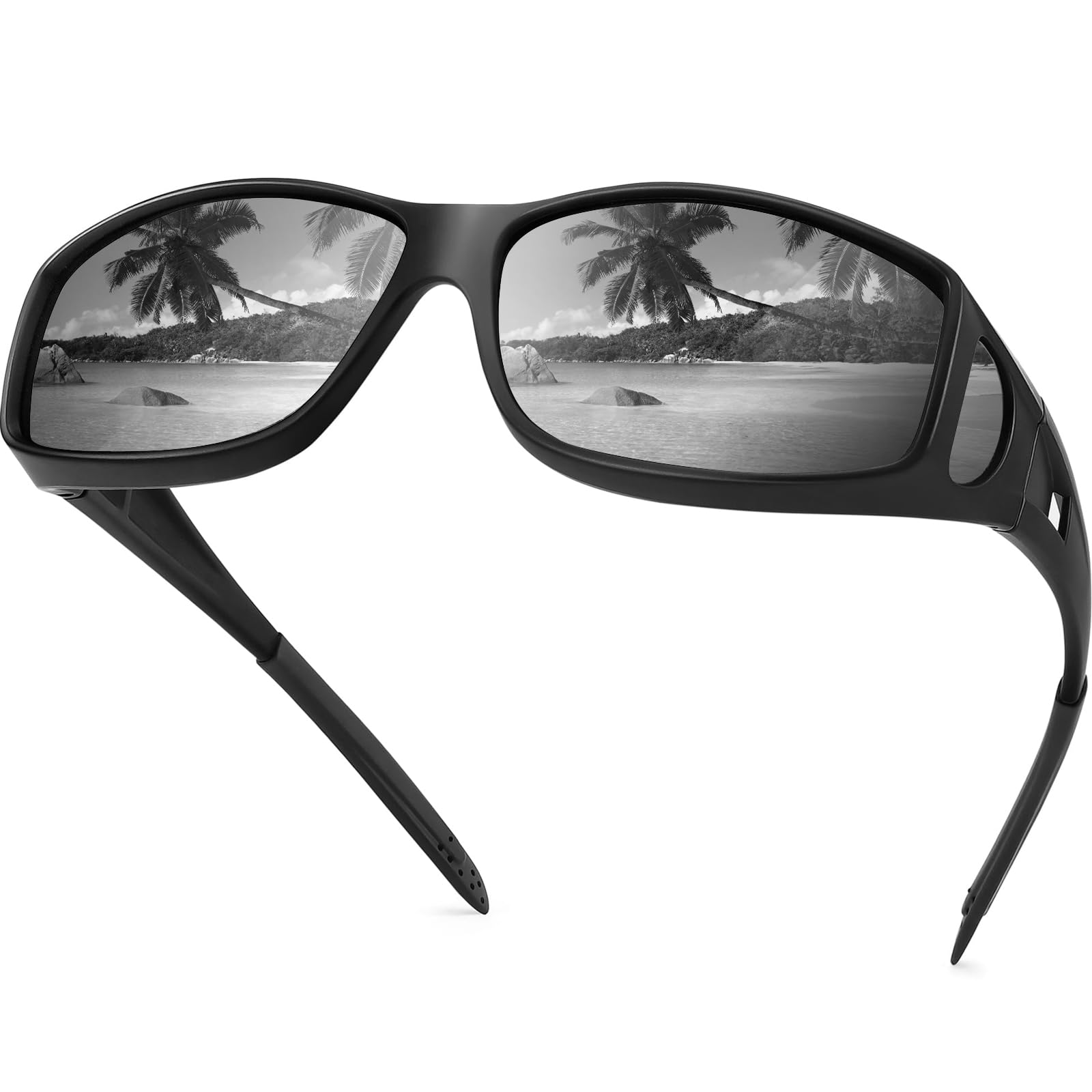 Night Driving Glasses Night Vision Glasses — Fit Over Glasses Polarized Anti-Glare UV400 Gift for Men/Women (SUNGLASSES MAY VARY)