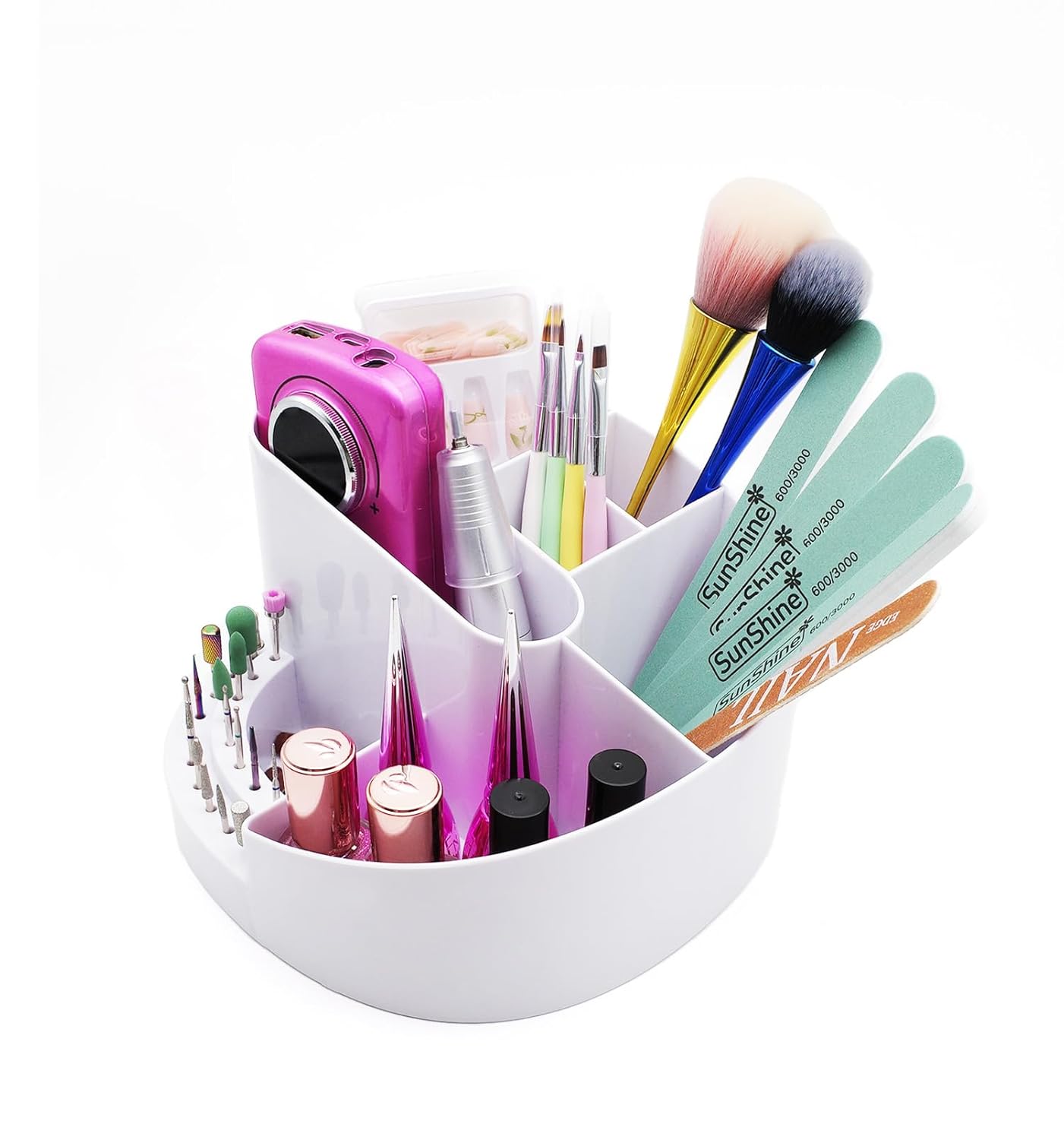 Nail Drill Holder | 18 Hole Nail Drill Bit Holder Nail Organizer Professional Nail Drill Holder Stand with 8 Compartments for Nail Tech Tools (Tools not included)