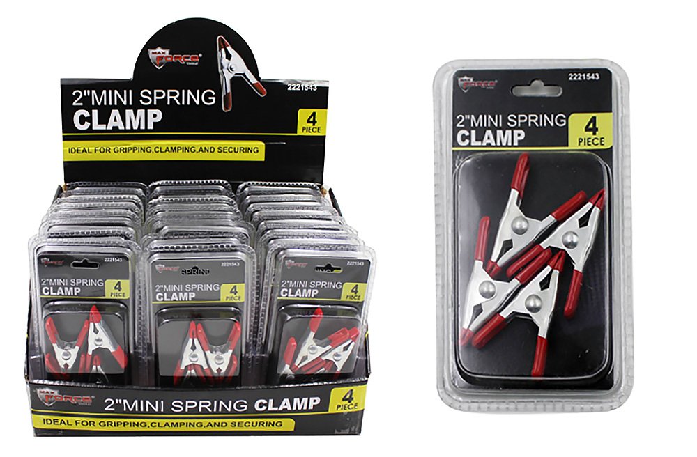 Diamond Visions Max Force 2221543 2 Inch Metal Mini Spring Clamp Tri-Pack 4 Piece Set (12 Clamps)