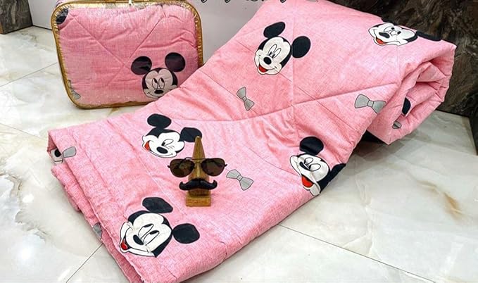 Vasuki Traders Winter Cartoon Kids Comforter/AC Quilt Single-Bed for Boys and Girls. (Mickiy)