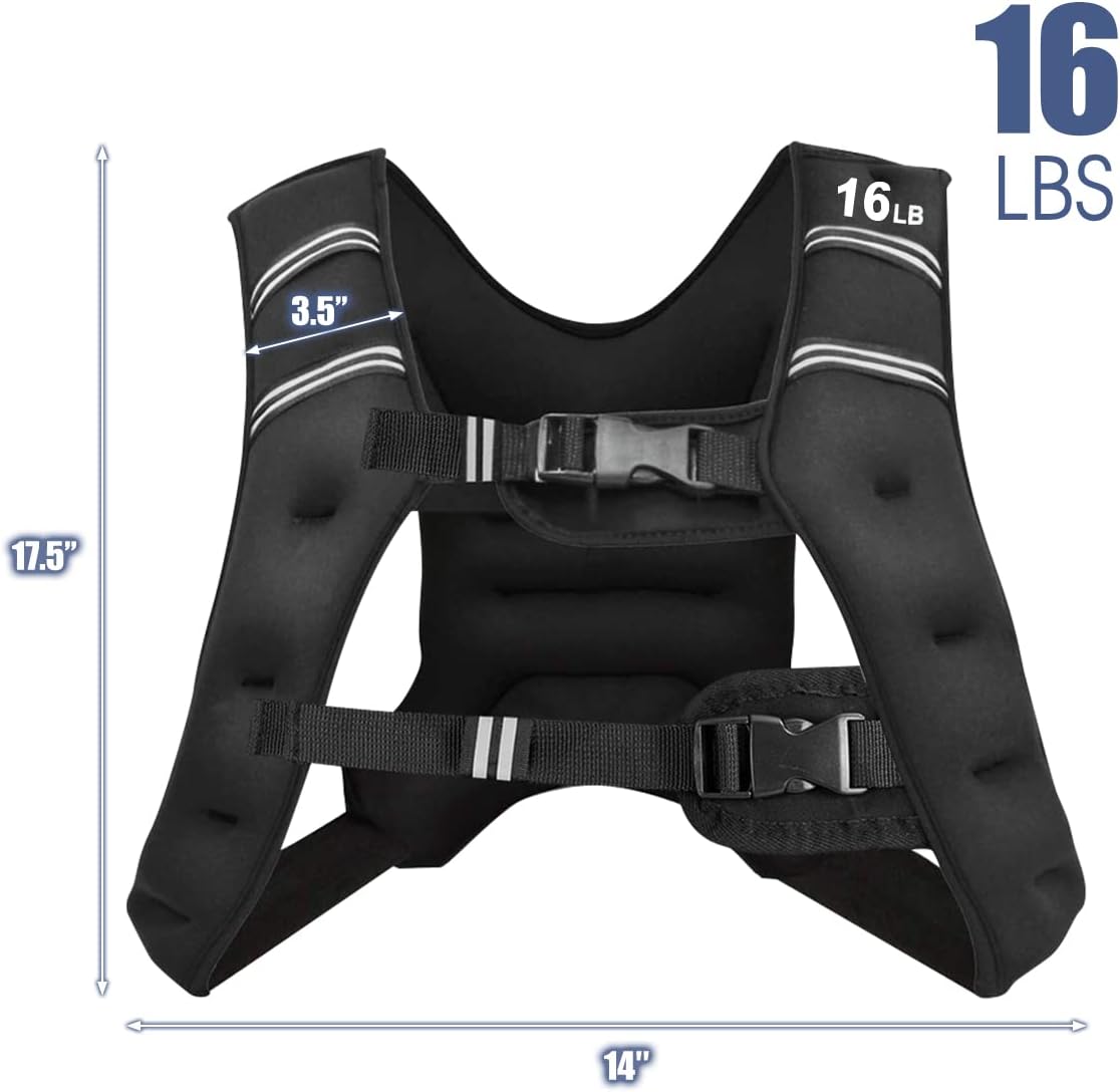 Goplus Weighted Vest for Women Men Kids, 16lb/20lb/30lb Body Weight Vests with Reflective Stripe, Adjustable Weight Loss Workout Equipment for Fitness, Strength Training, Running, Walking, Jogging