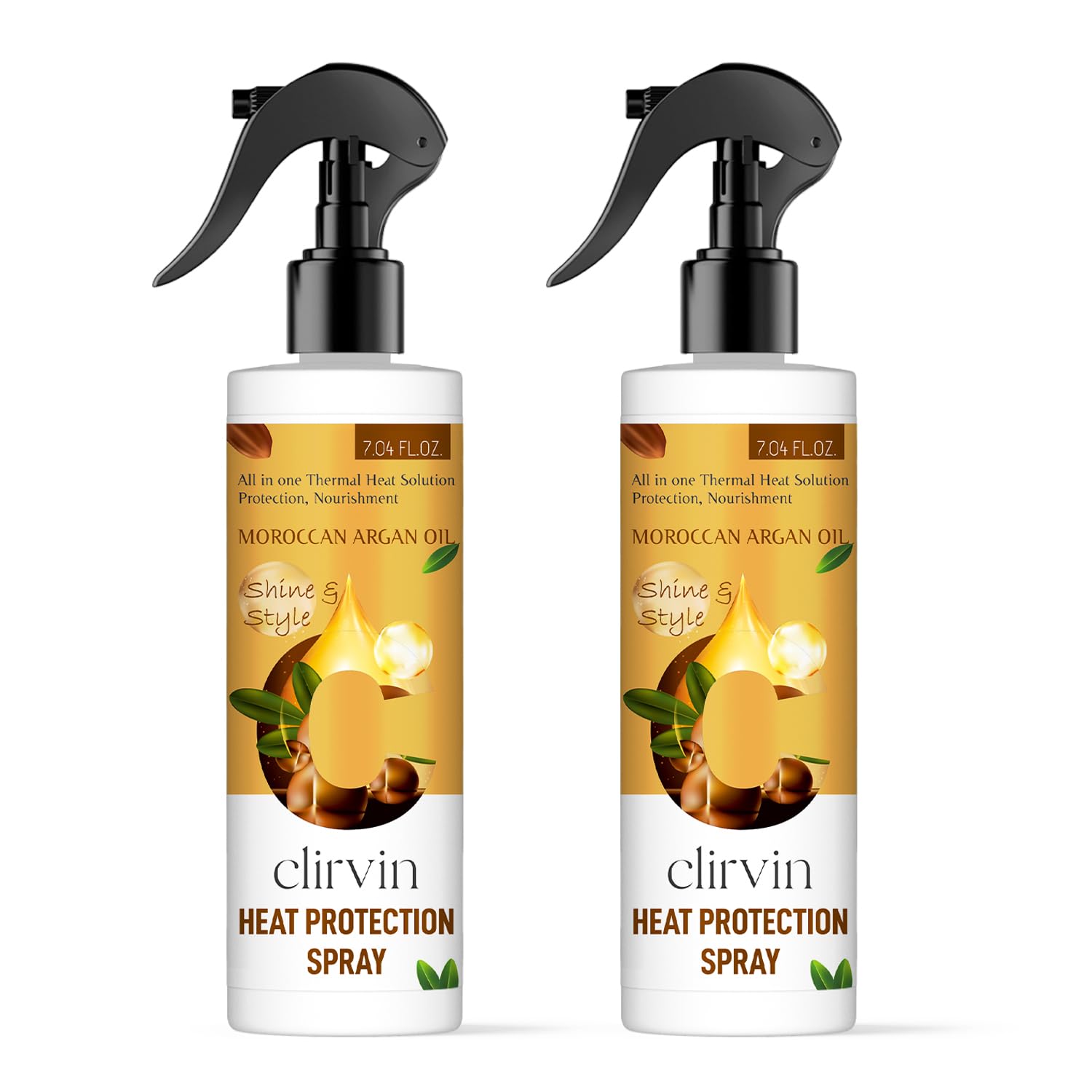 Clirvin Argan Oil Heat Protection Spray for Hair Styling men and women SuLphate and Parabene Free(400 ml)