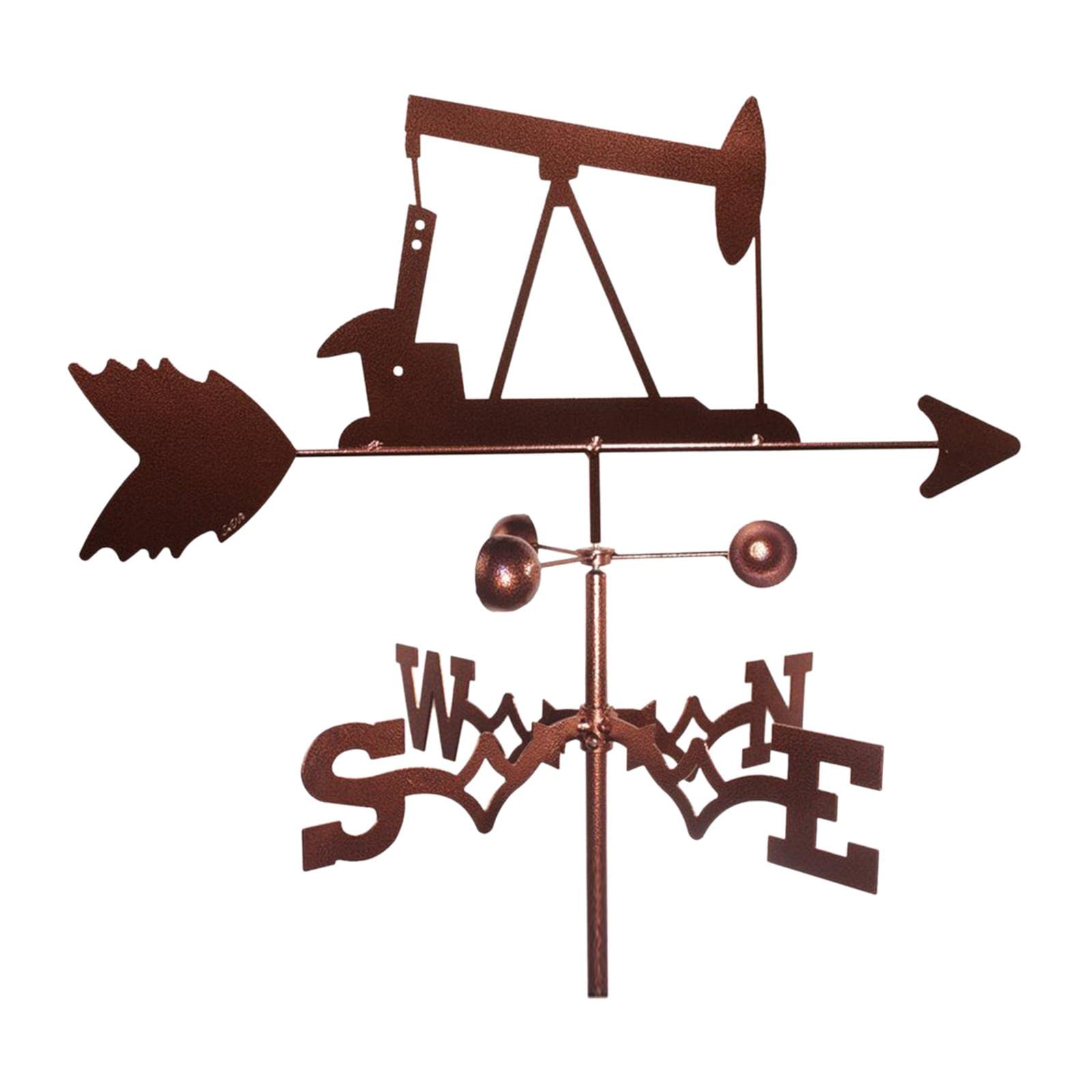 Oil Well Drilling Rig Metal Weathervane Roof Mount Weather Vane Wind Decor|Weathervanes|Home & Garden-image-14