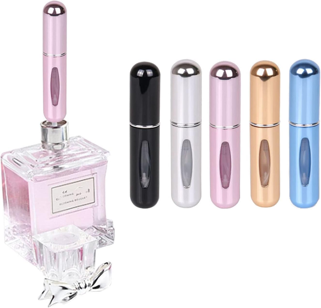 Sagreeny 5 Pack Portable Perfume Atomizer, 5ml Mini Travel Perfume Atomizer,Refillable Perfume Spray, Refillable Perfume Atomizer Bottle, Perfume Dispenser Pump for Traveling and Outgoing
