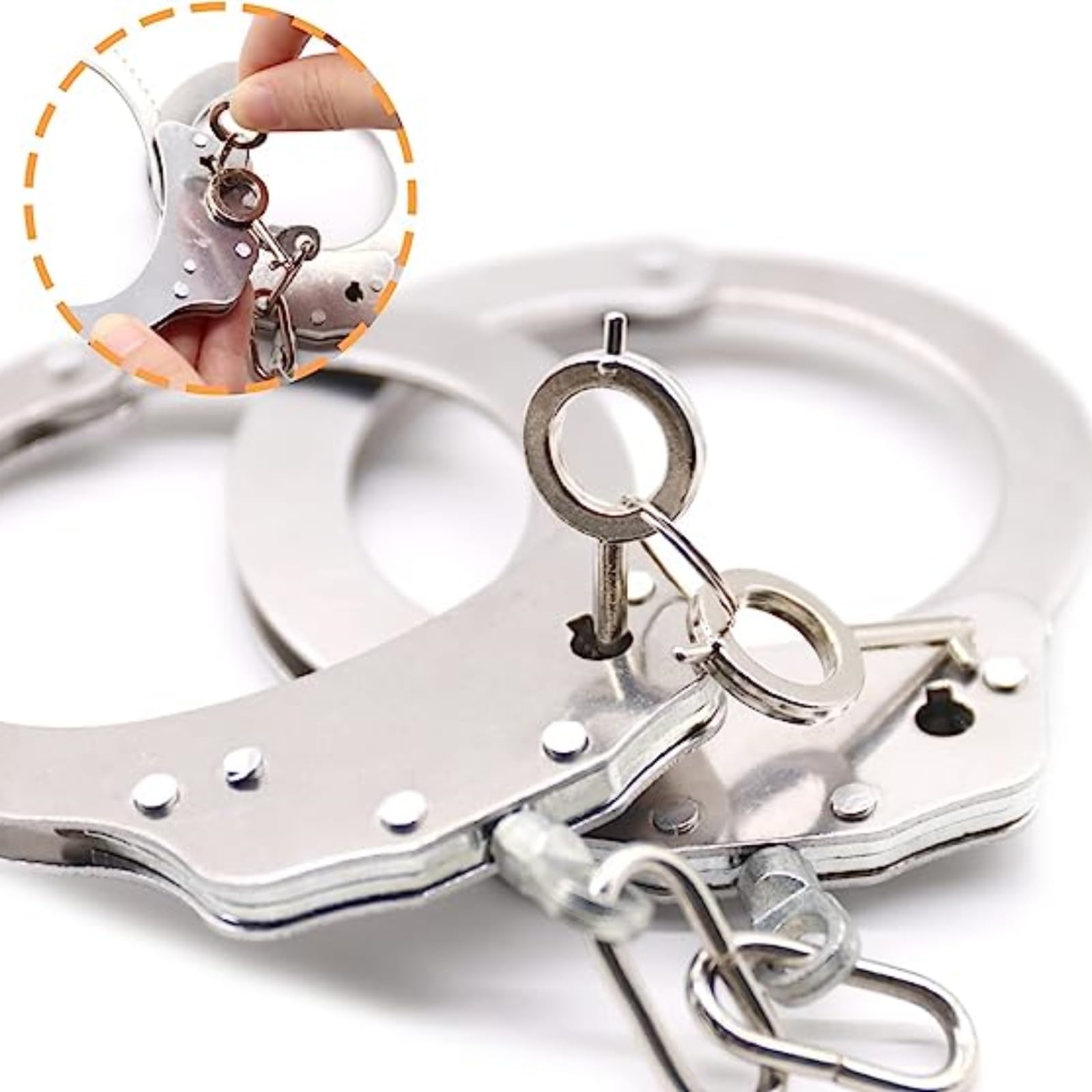 Manette da gioco in acciaio inox, gioco di ruolo, oggetti di scena per il ballo, misura regolabile-A10