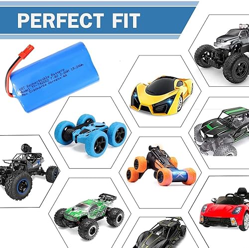 Miniatura 6 de KBT 7.4V 2600mAh Paquete de Batería Recargable de Iones de Litio, Enchufe JST-2P Rojo Baterías de Iones de Litio para Productos Electrónicos,