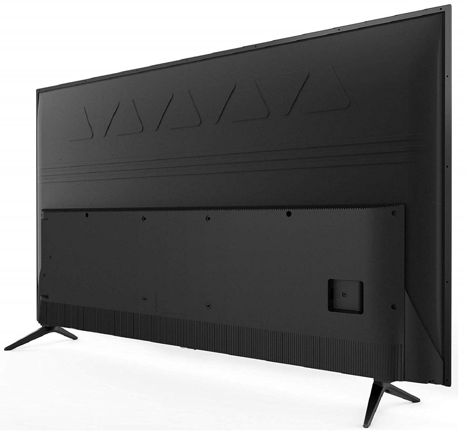 Wara view of the TCL 50P65US TV showing connectivity panel.