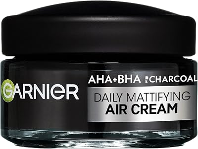 Garnier Crema Opacizzante 3-in-1, Per Pelli Grasse e Con Imperfezioni, Idratazione e Controllo del Sebo, Arricchita con AHA, BHA e Carbone, Pure Active Air Cream, 50 ml