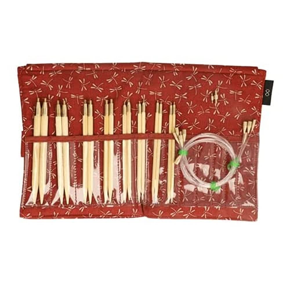 Seeknit KA57828-02 Bamboo Circular Knit Set, Red, Medium/Large, Mittelgroße/Große