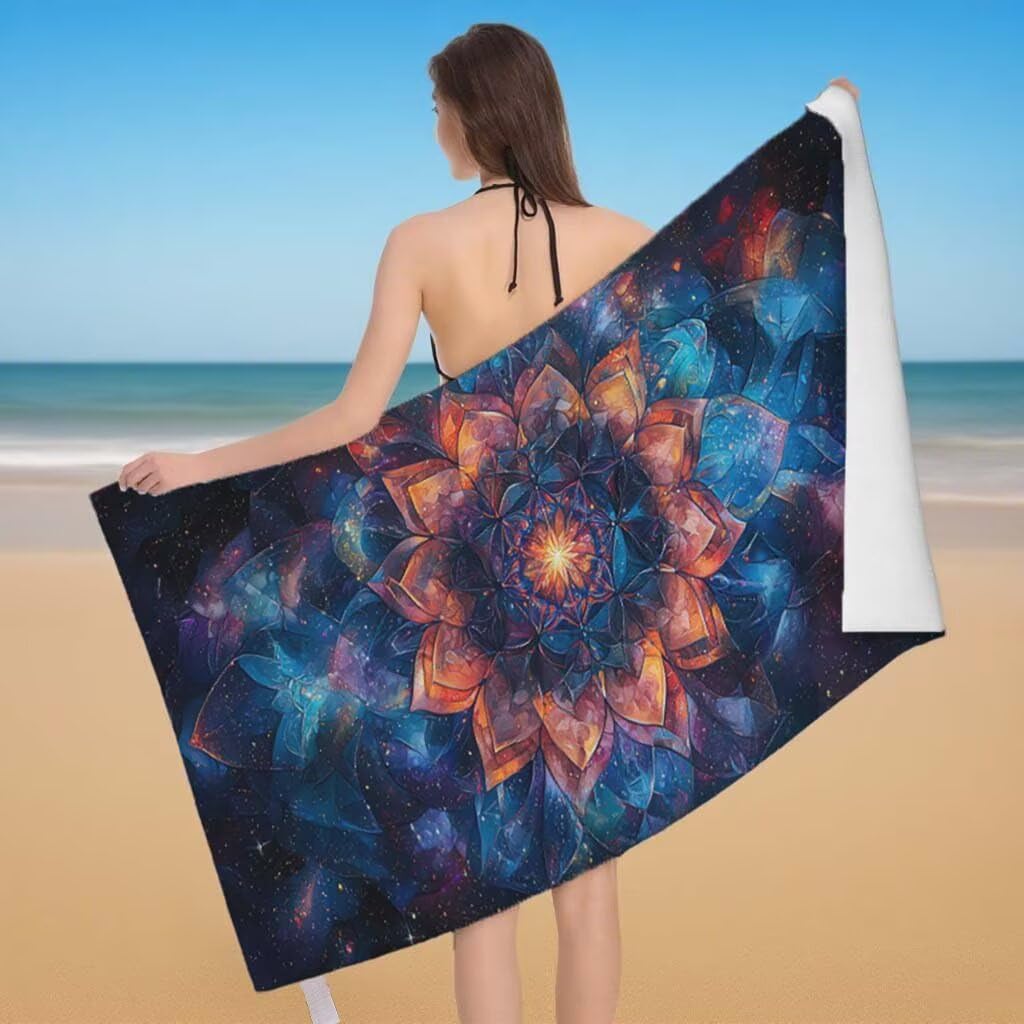 Telo Mare XXL 100x200cm/35x70cm, 2 Set Telo Mare Microfibra Sogno Asciugamano Palestra Uomo, Antisabbia, Leggero, Asciugatura Rapida, Teli da Spiaggia Grandi Accessori per Camping Natation Yoga J-58