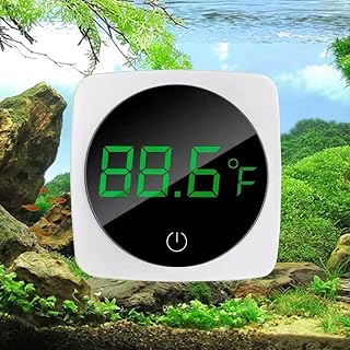 LED Aquarium Thermometer Fish Tank Touch Screen Thermometer Accurate Stick-on Fish Tank Temperature Sensor for Fish Turtle Betta Fish Amphibians Reptiles (White)