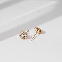 Vista 3 de Tienda Essentials 10k Gold Made with Infinite Elements Imported Crystal Birthstone Stud Earrings (previously Tienda Collection)