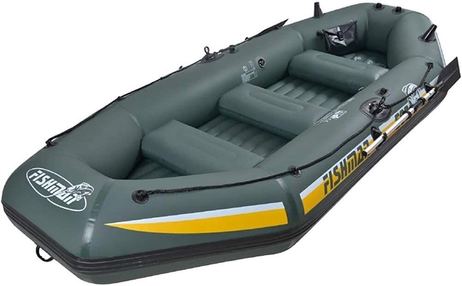 Kayak gonflable ELzEy de pêche et voyage en caoutchouc noir 192x108x38cm